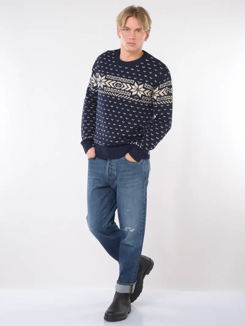 maglia da uomo Ralph Lauren girocollo fantasia Blu miniatura 2