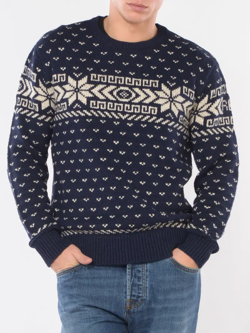 maglia da uomo Ralph Lauren girocollo fantasia Blu