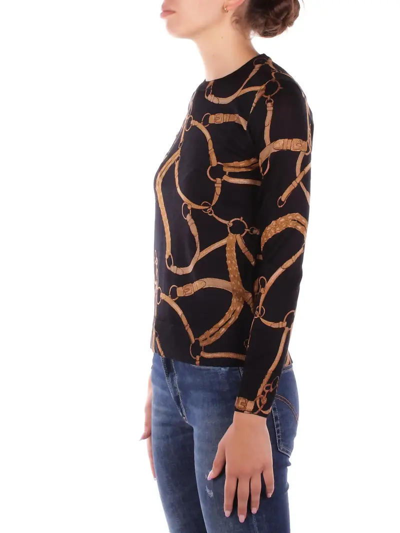 Maglia Donna RALPH LAUREN Black tan Shavonne-long sleeve-pullover miniatura 2