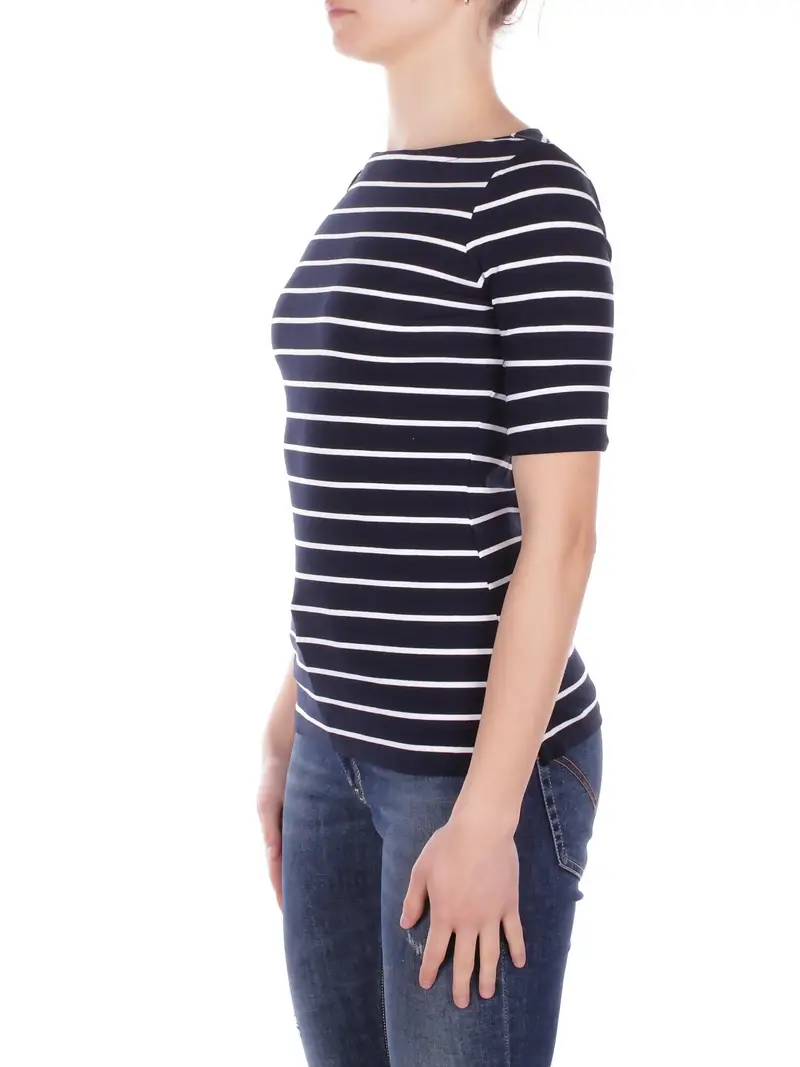 Maglia Donna RALPH LAUREN Navy white Judy elbow sleeve knit miniatura 2