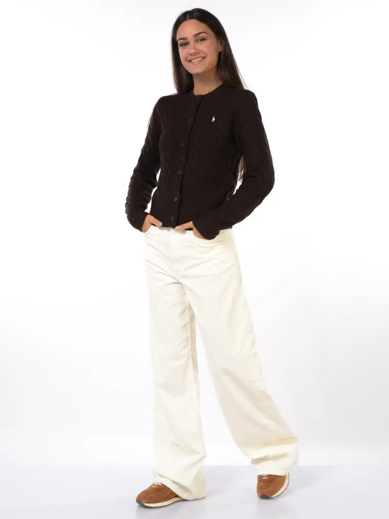 pantalone da donna Ralph Lauren ampio con velluto BEIGE miniatura 2