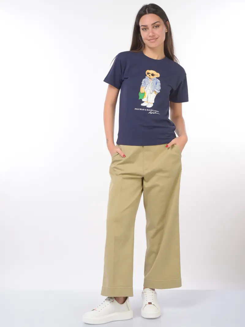 pantalone da donna Ralph Lauren ampio e cropped BEIGE miniatura 2