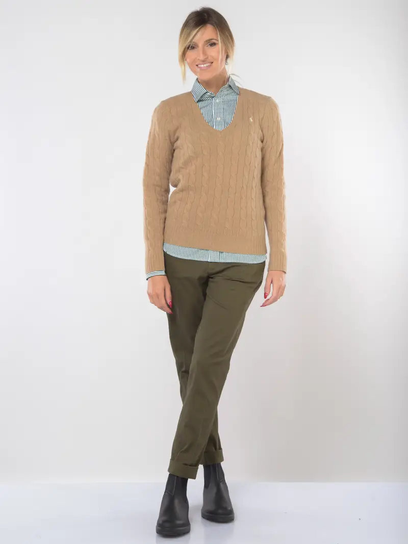 pantalone da donna Ralph Lauren chino in cotone Verde miniatura 2