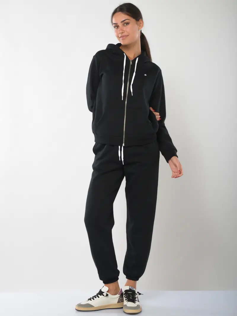 pantalone da donna Ralph Lauren in felpa con elastico NERO miniatura 2