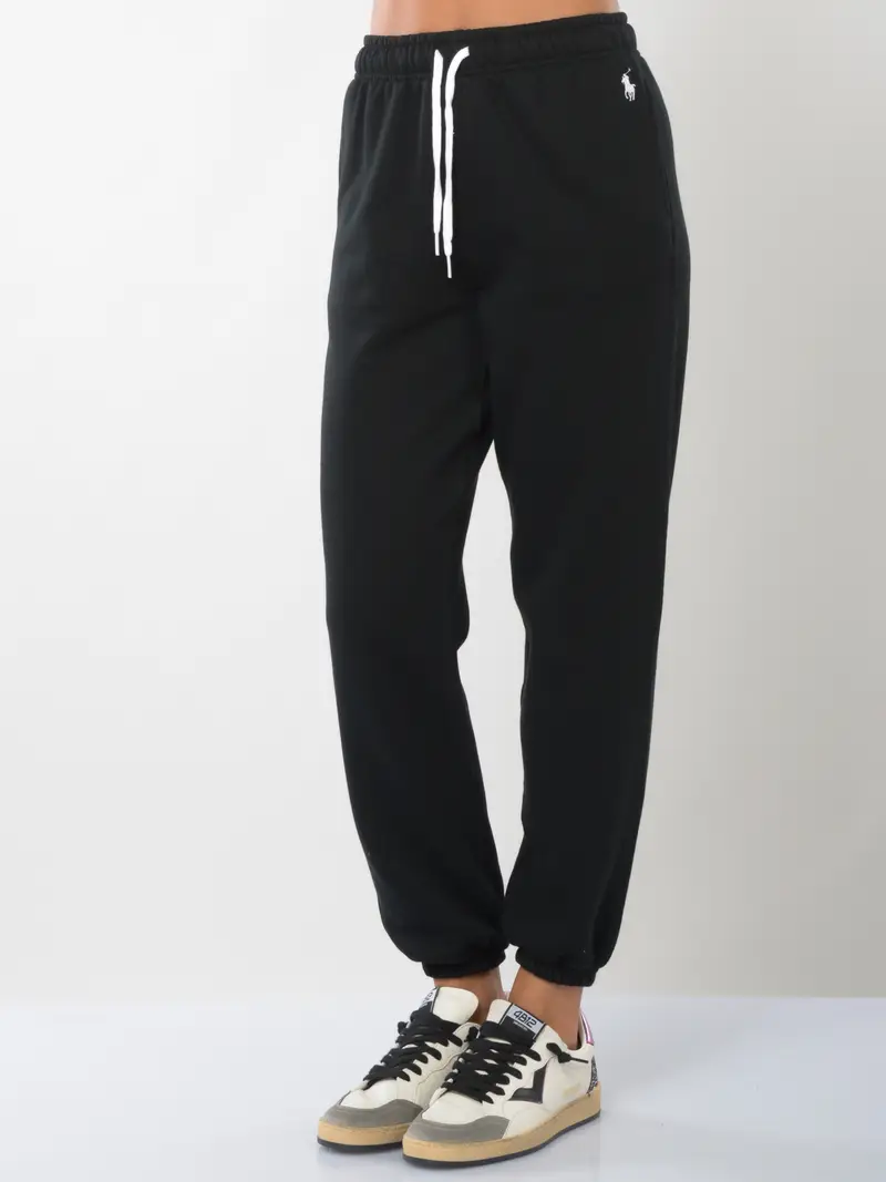 pantalone da donna Ralph Lauren in felpa con elastico NERO