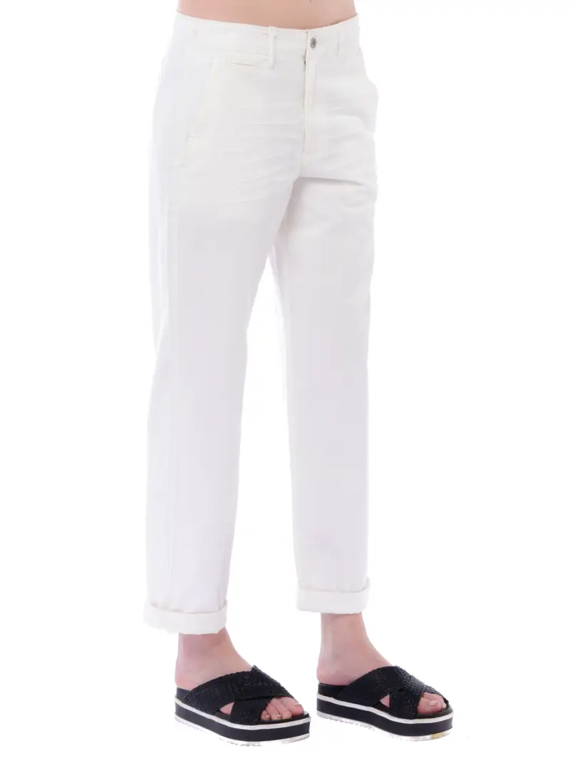 Pantalone donna Ralph Lauren in cotone modello chino Bianco