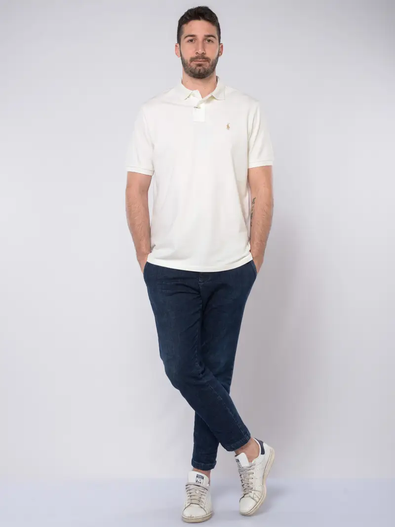 polo da uomo Ralph Lauren Classic Fit in cotone sostenibile Bianco miniatura 2