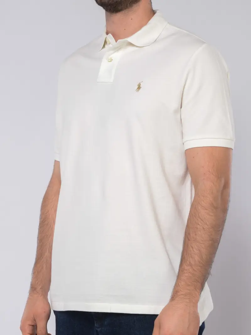 polo da uomo Ralph Lauren Classic Fit in cotone sostenibile Bianco