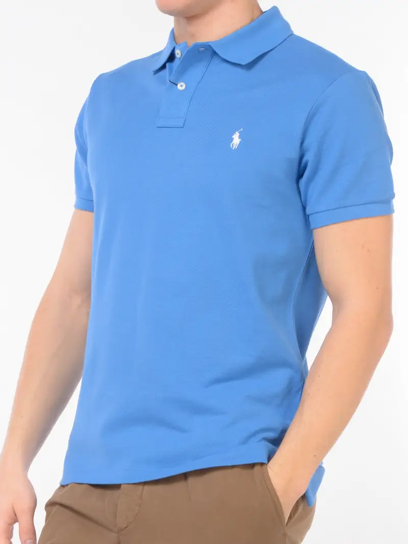 polo da uomo Ralph Lauren in piquet con logo Blu