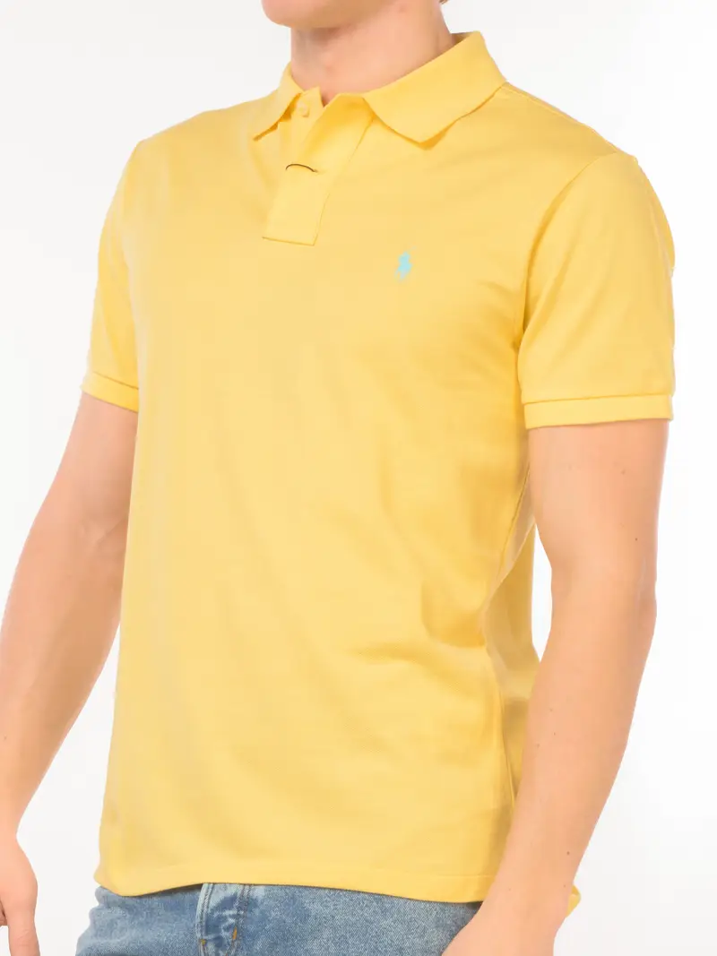 polo da uomo Ralph Lauren manica corta slim fit Giallo