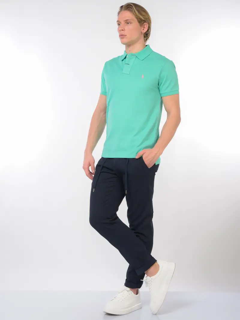 polo da uomo Ralph Lauren manica corta slim fit TURCHESE miniatura 2