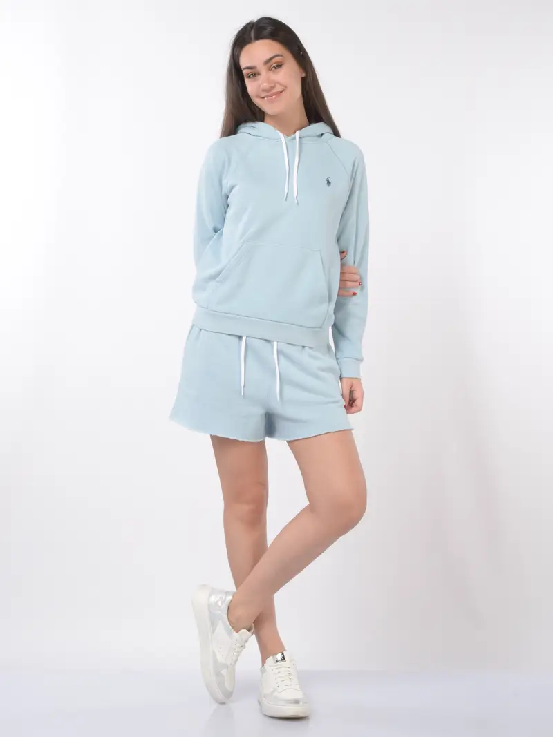 short da donna Ralph Lauren in felpa con elastico e coulisse TURCHESE miniatura 2