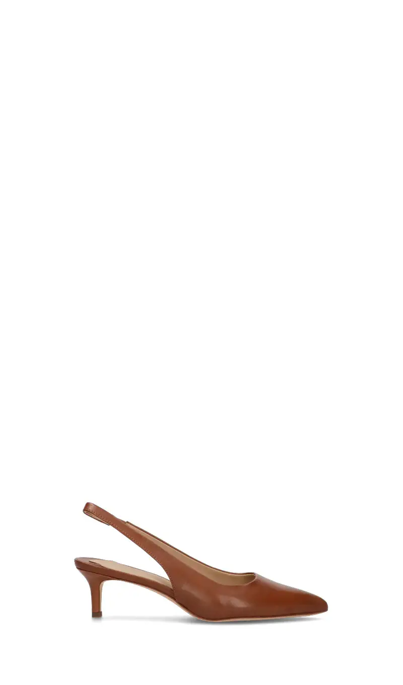 Slingback donna marrone in pelle Vario