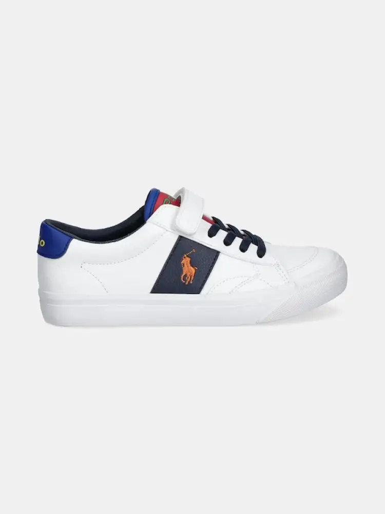 sneakers kids/junior in ecopelle bianca ryley ps con logo in contrasto