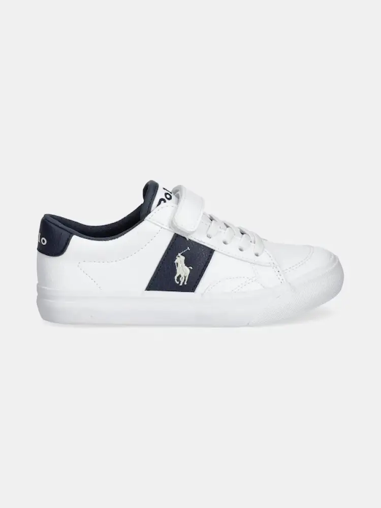 sneakers kids/junior in ecopelle bianca ryley ps con logo in contrasto