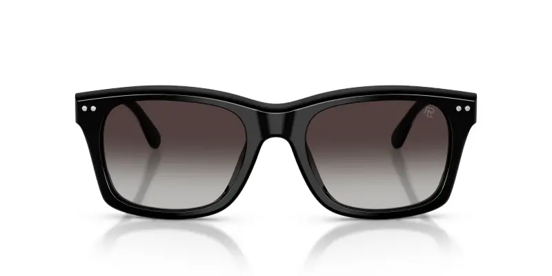 Unisex Ralph Lauren RL8237U 50018G Occhiali da sole Acetato Nero Grigio Squadrata Normale Sfumato miniatura 3