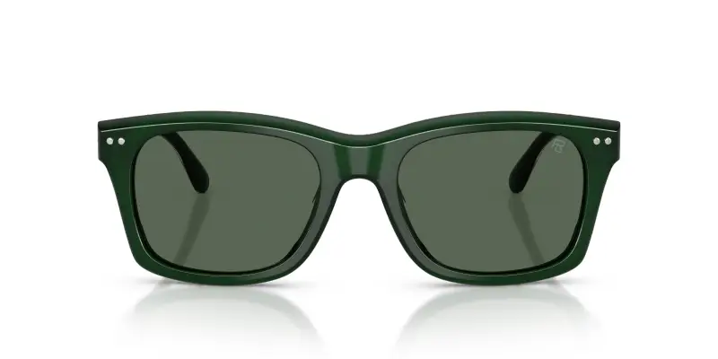 Unisex Ralph Lauren RL8237U 630471 Occhiali da sole Acetato Verde Verde Squadrata Normale miniatura 3