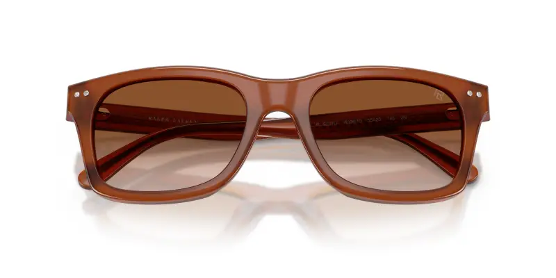 Unisex Ralph Lauren RL8237U 630613 Occhiali da sole Acetato Marrone Marrone Squadrata Normale Sfumato miniatura 2