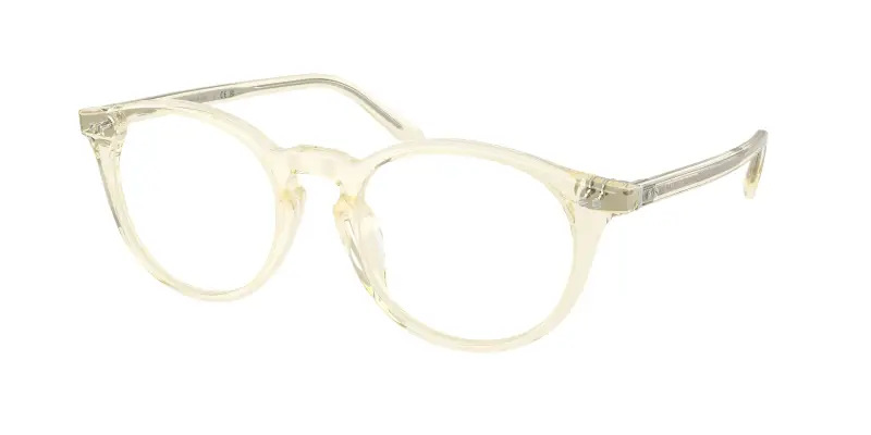 Uomo Ralph Lauren RL6263U 5034 Montature da vista Acetato Giallo Trasparente Rotonda Normale