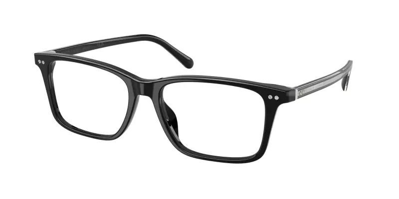 Uomo Ralph Lauren RL6264U 5001 Montature da vista Acetato Nero Trasparente Rotonda Normale