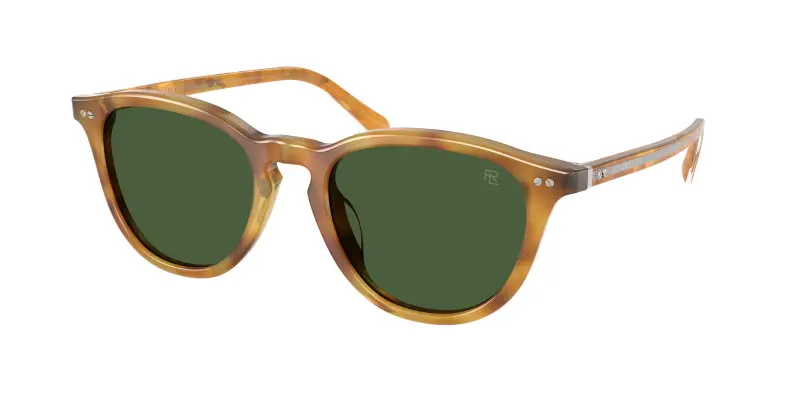 Uomo Ralph Lauren RL8241U 618571 Occhiali da sole Acetato Tartaruga Verde Pantos Normale