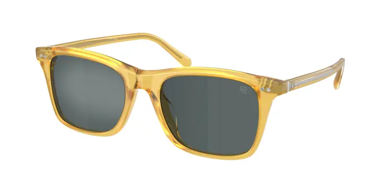 Uomo Ralph Lauren RL8242U 50053R Occhiali da sole Acetato Giallo Grigio Pantos Normale Specchiato