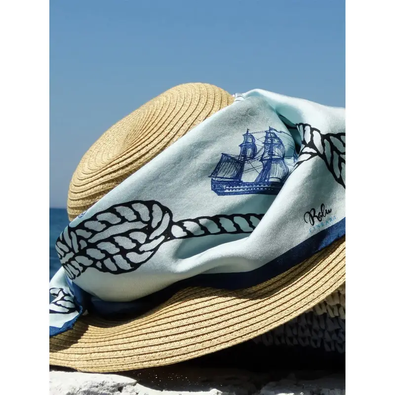 Foulard in seta donna Ralu Fine Art Nautical Chic