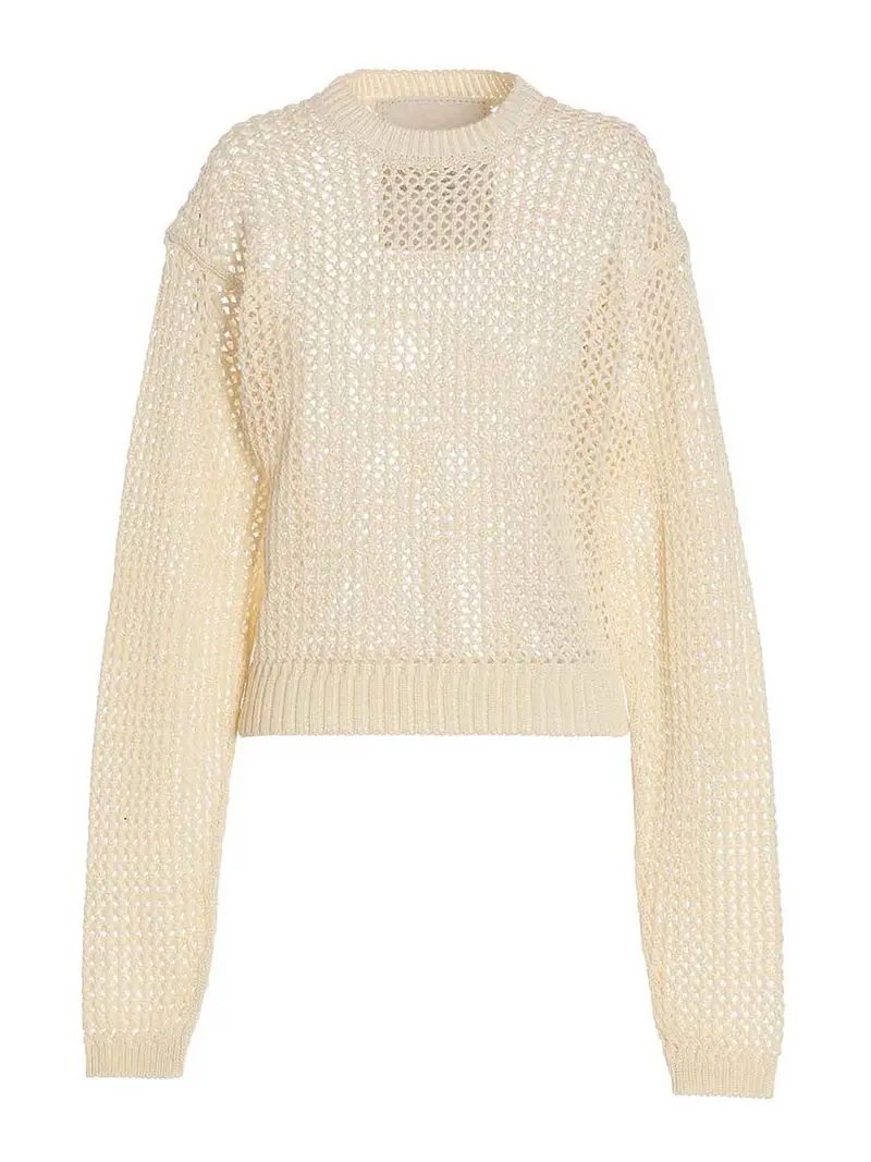bio cable sweater Bianco