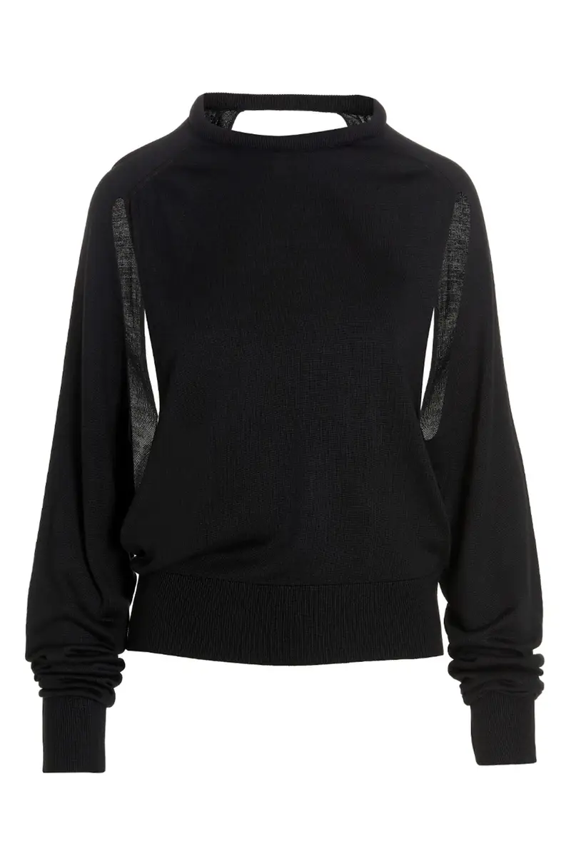 Maglia Cut Out Inserto Top Nero