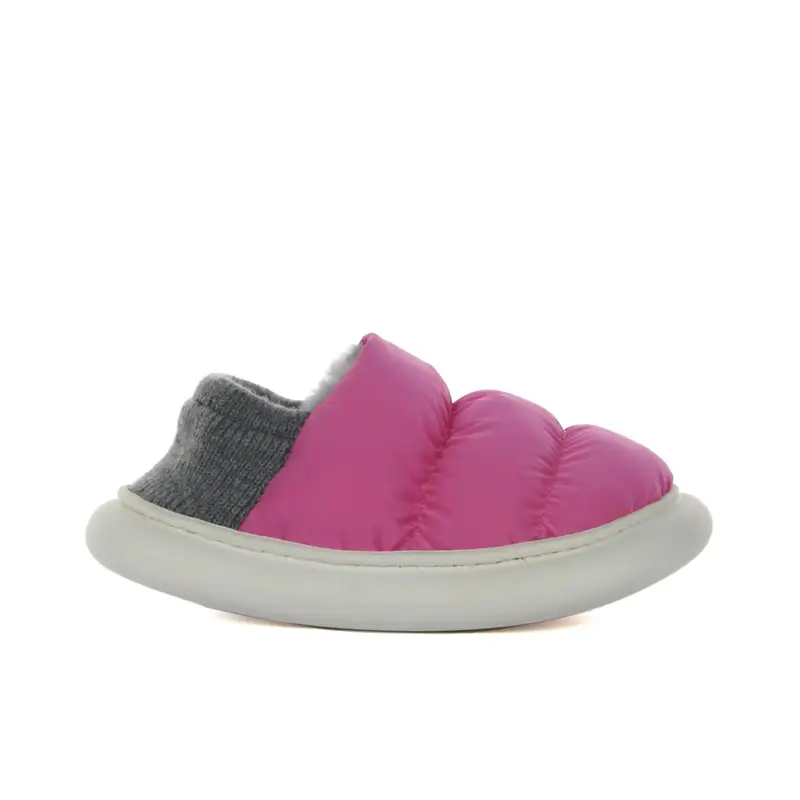 Babucce morbide donna fucsia da casa effetto trapuntato con peluche interno