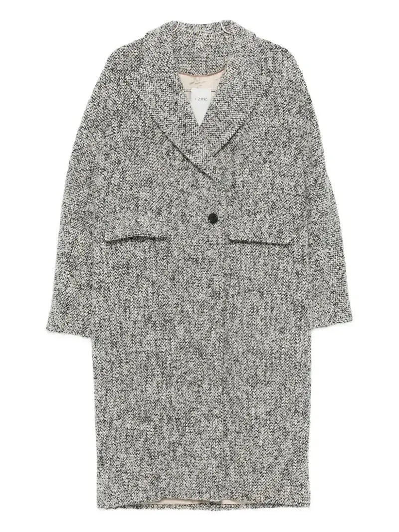 Rame Cappotto Grigio Monopetto con Bottone Singolo