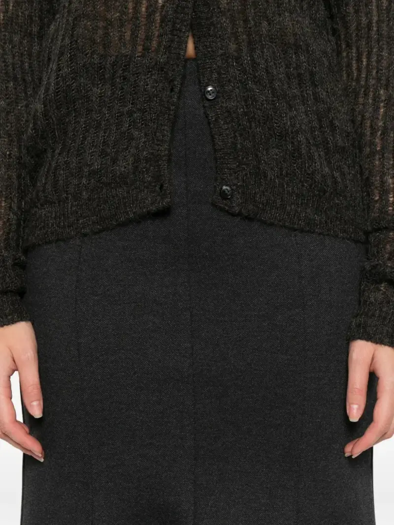 Rame Gonna Midi Donna Grigia a Vita Alta miniatura 3