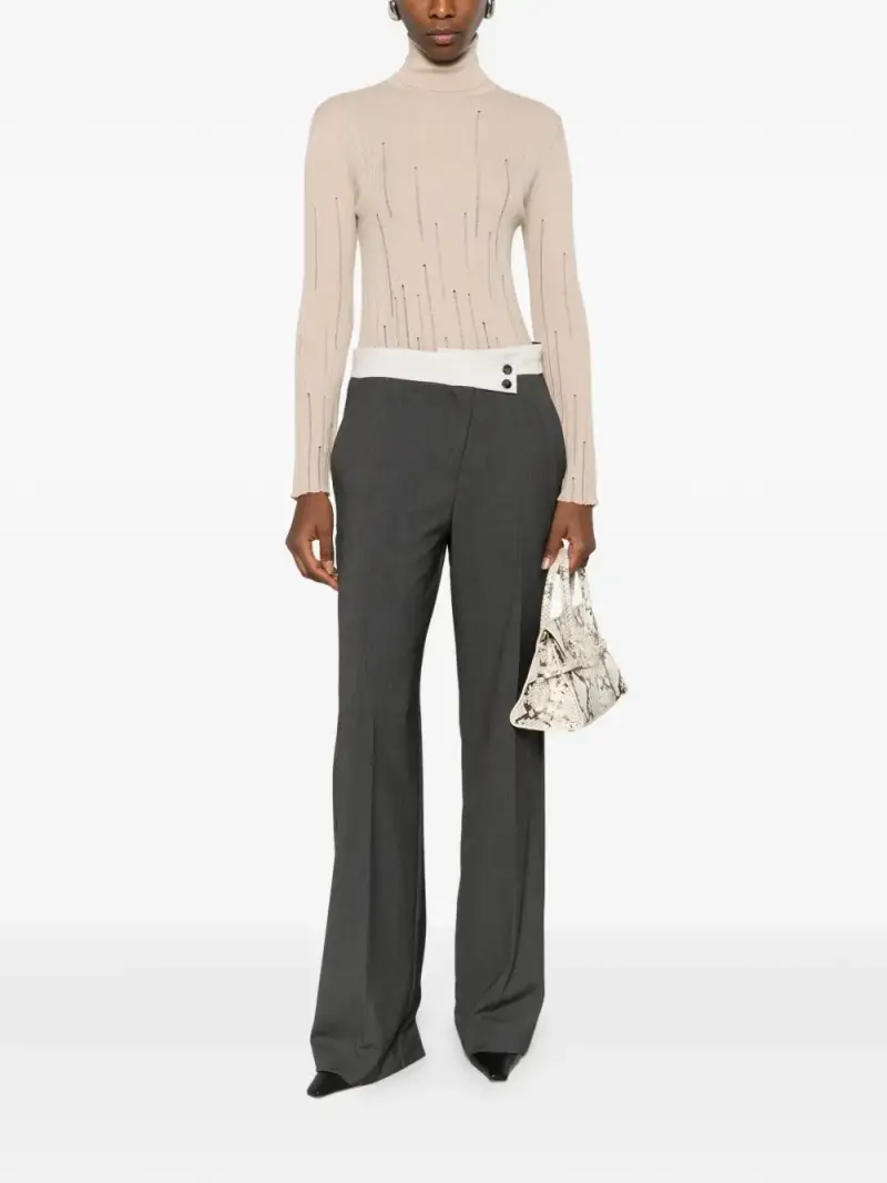 Rame Maglia collo alto beige miniatura 2