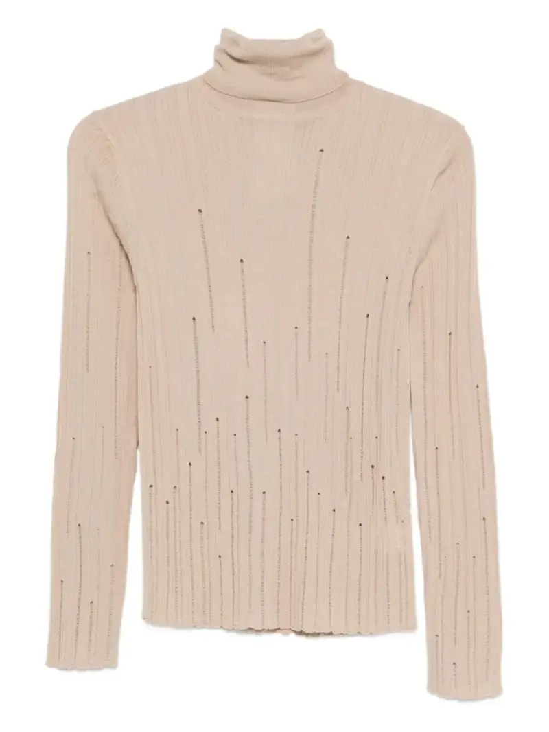 Rame Maglia collo alto beige