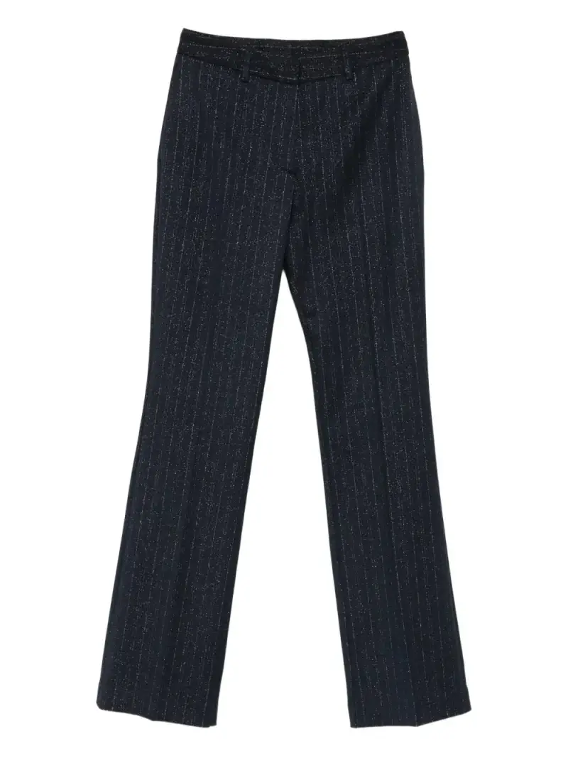 Rame Pantaloni Uomo Blu con Motivo Gessato