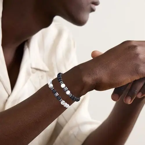 RANKEEF Bracciale Occhio di Tigre per Uomo 8MM con Perline in Pietra Naturale Set Braccialetti Elasticizzati in Pietra miniatura 2