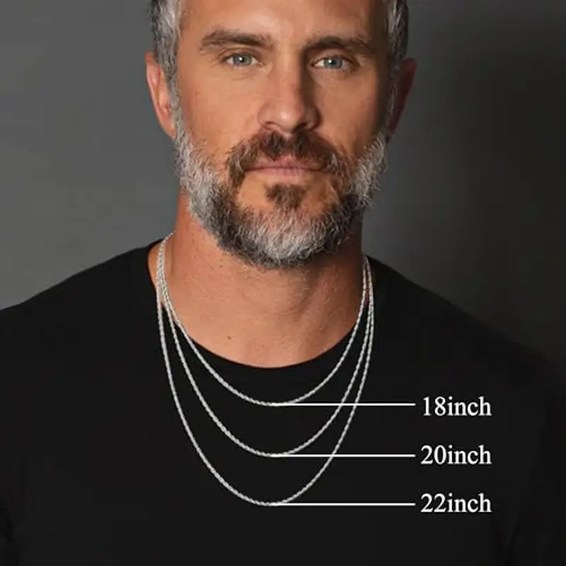 RANKEEF Collana Uomo Argento Collana Uomo in Argento Sterling 925 - Catena a Cordoncino 2/3/4mm Disponibile in tre spessori con design a spirale Regalo elegante per uomo: marito, fidanzato miniatura 3