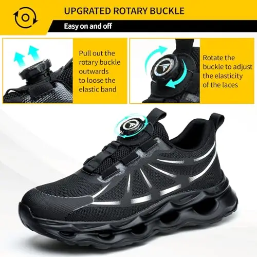 RASEARY Scarpe Antinfortunistiche Uomo Donna Antiscivolo Scarpe da Lavoro Leggere Scarpe da Cantiere con Punta in miniatura 3