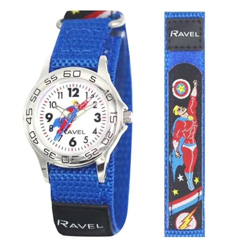 Ravel - orologio da supereroe per bambini con cinturino d'azione a chiusura facilitata - Analogico al quarzo - R1507.85