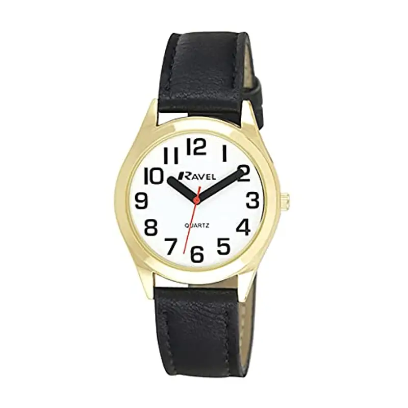 Ravel - Orologio Donna Super Audace Cinturino di Aiuto alla vista con Grandi Numeri - Quadrante Bianco/Colore Argento/Nero miniatura 3
