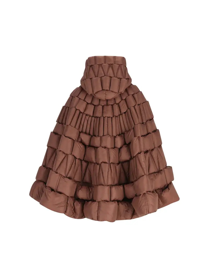 Piumino Con Maniche A Pipistrello MARRONE miniatura 2