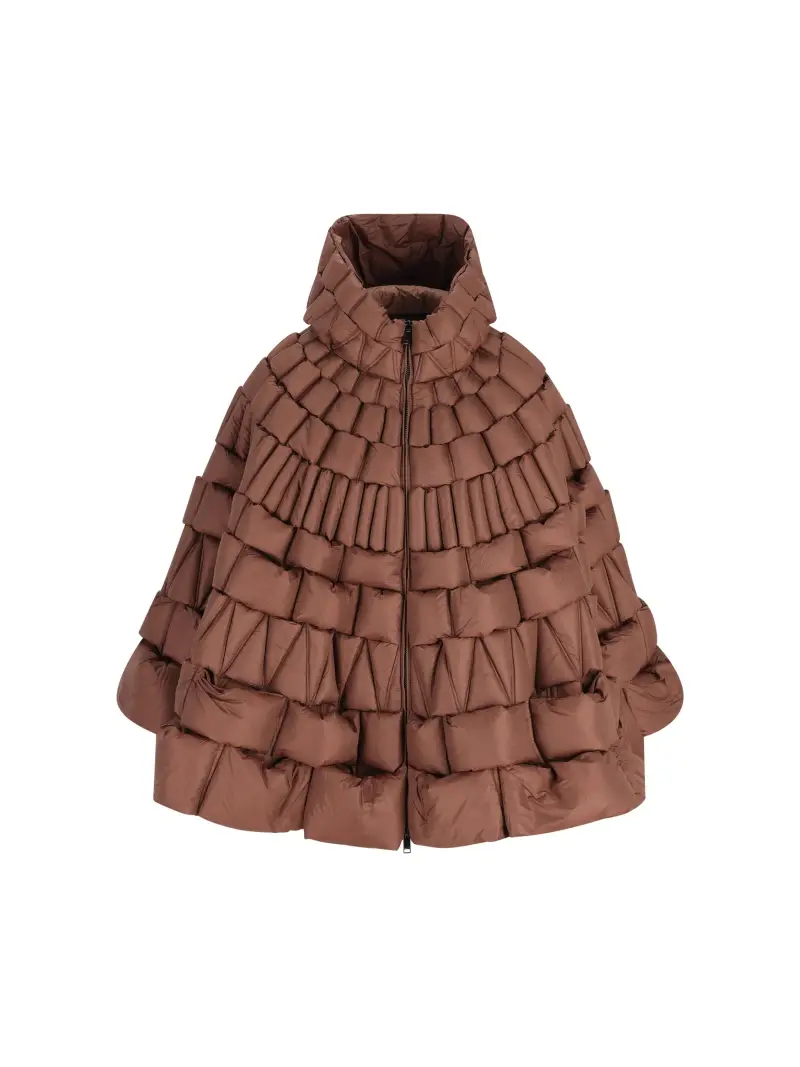 Piumino Con Maniche A Pipistrello MARRONE