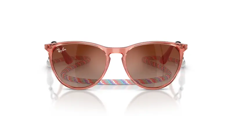 Bambino Ray - Ban RJ9060S JUNIOR ERIKA 7225S0 Occhiali da sole Iniettato Rosso Marrone Pantos Normale Sfumato miniatura 3
