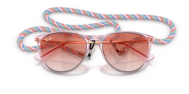 Bambino Ray - Ban RJ9060S JUNIOR ERIKA 7226V0 Occhiali da sole Iniettato Viola Rosso Pantos Specchiate Sfumato miniatura 2