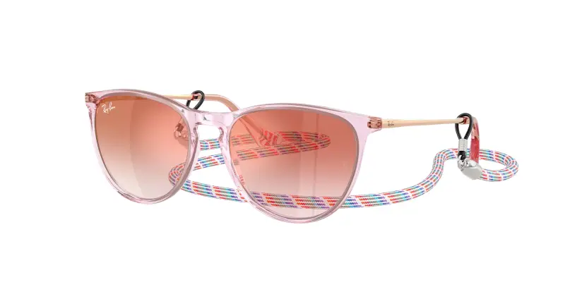 Bambino Ray - Ban RJ9060S JUNIOR ERIKA 7226V0 Occhiali da sole Iniettato Viola Rosso Pantos Specchiate Sfumato