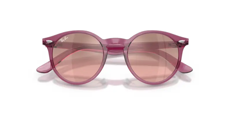 Bambino Ray - Ban RJ9064S 71867E Occhiali da sole Iniettato Viola Rosa Pantos Normale Sfumato miniatura 2