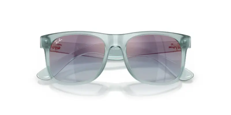 Bambino Ray - Ban RJ9069S JUNIOR JUSTIN 7223U0 Occhiali da sole Iniettato Blu Blu Squadrata Specchiate Sfumato miniatura 2