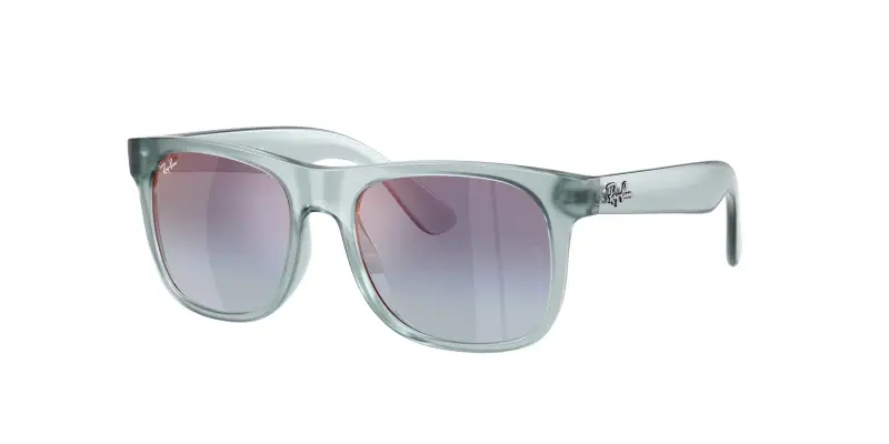 Bambino Ray - Ban RJ9069S JUNIOR JUSTIN 7223U0 Occhiali da sole Iniettato Blu Blu Squadrata Specchiate Sfumato