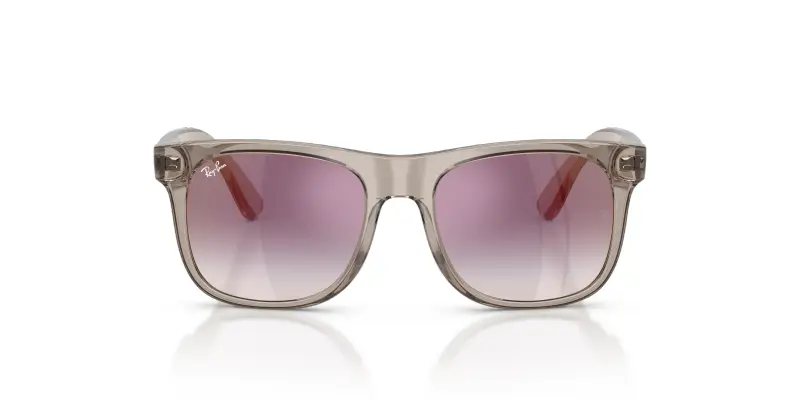 Bambino Ray - Ban RJ9069S JUNIOR JUSTIN 7224U0 Occhiali da sole Iniettato Grigio Grigio Squadrata Specchiate Sfumato miniatura 3