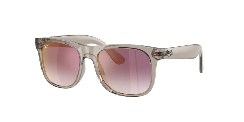 Bambino Ray - Ban RJ9069S JUNIOR JUSTIN 7224U0 Occhiali da sole Iniettato Grigio Grigio Squadrata Specchiate Sfumato